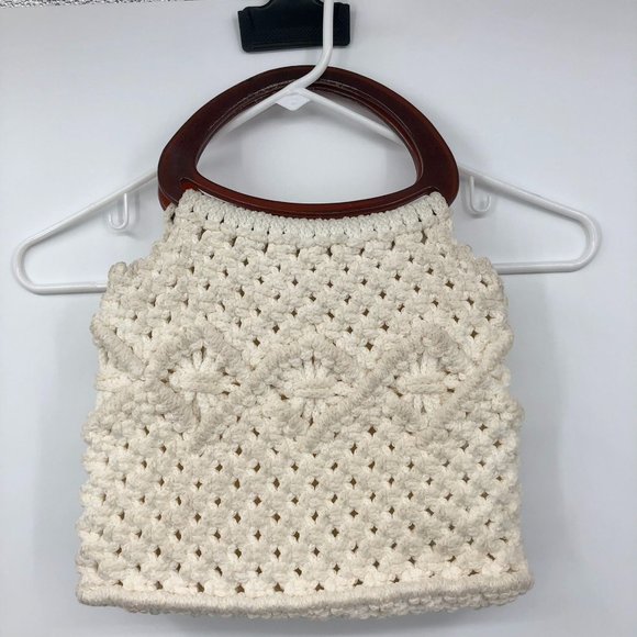 Vintage Hand Made Crocheted Purse Cream - Picture 14 of 14